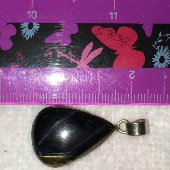 Tigerseye Teardrop Pendant, in Silver - Picture 8 of 8